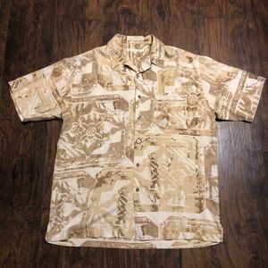 Perry Ellis Patterned Button Up Shirt Size M